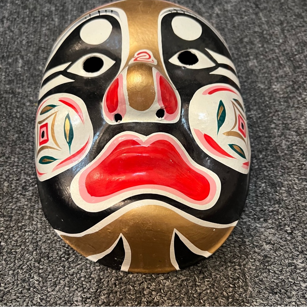 Vintage Hand painted  Paper Mache Asian/Chinese Mask - Picture 8 of 15